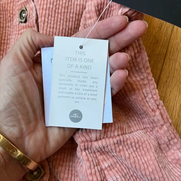 Pink O’Neill Corduroy Button-Front Mini Dress with Straps - Picture 8 of 8